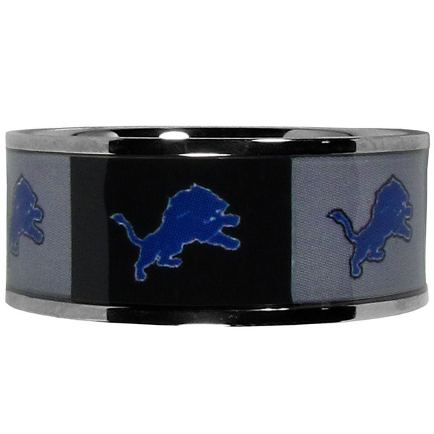 Detroit Lions Steel Inlaid Ring Size 12