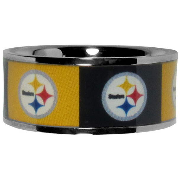 Pittsburgh Steelers Steel Inlaid Ring