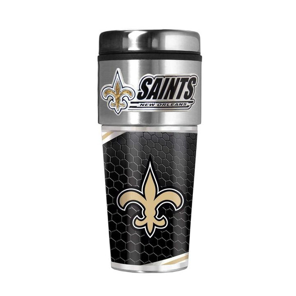New Orleans Saints 16 oz. Travel Tumbler with Metallic Graphics