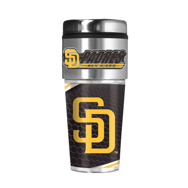 San Diego Padres 16 oz. Travel Tumbler with Metallic Graphics