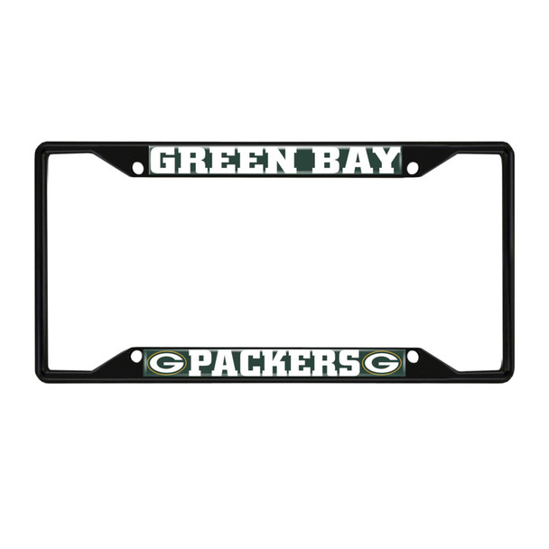 Green Bay Packers Metal License Plate Frame Black Finish