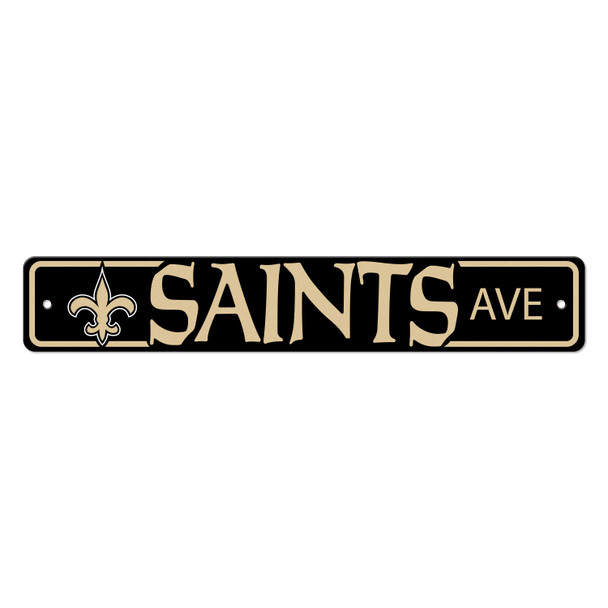 New Orleans Saints Team Color Street Sign D√©cor 4in. X 24in. Lightweight