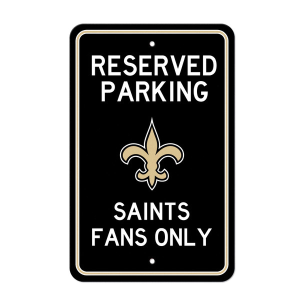 New Orleans Saints Team Color Reserved Parking Sign Decor 18in. X 11.5in. Lightweight