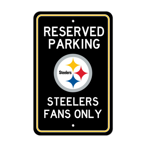 Pittsburgh Steelers Team Color Reserved Parking Sign Decor 18in. X 11.5in. Lightweight