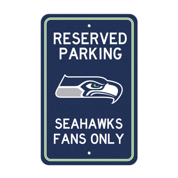 Seattle Seahawks Team Color Reserved Parking Sign D√©cor 18in. X 11.5in. Lightweight