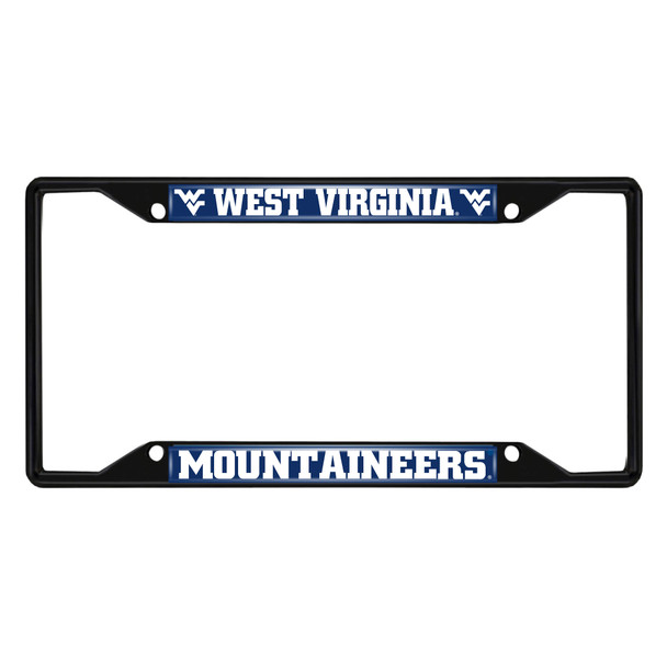 West Virginia Mountaineers Metal License Plate Frame Black Finish
