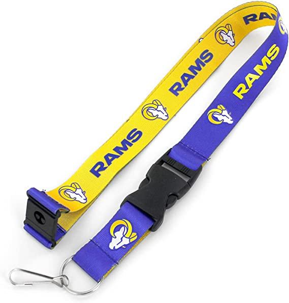 Los Angeles Rams Lanyard Keychain ID Holder NFL Fan Accessory Reversible