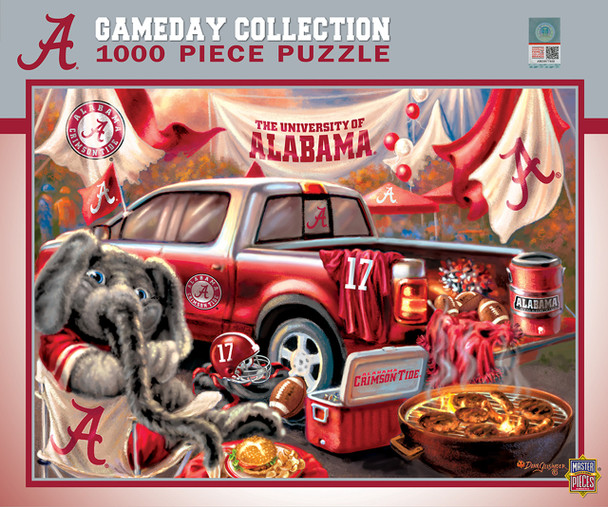 Alabama Crimson Tide 1000 Piece Puzzle Gameday Design NCAA Jigsaw Puzzle Fan Activity