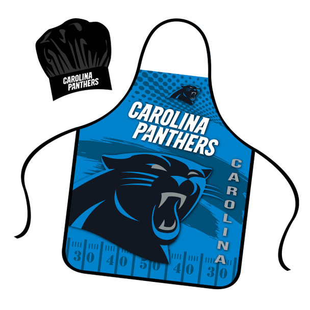 Carolina Panthers Chef Hat and Apron Set Cooking Kitchen BBQ Fan Gear