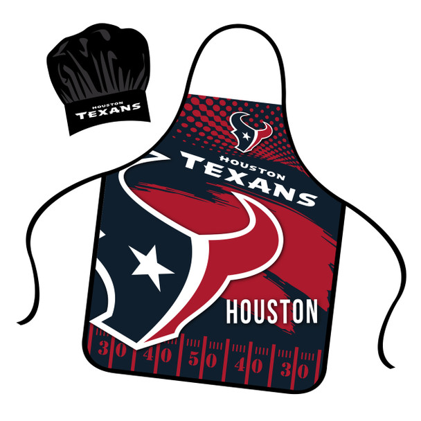 Houston Texans Chef Hat and Apron Set Cooking Kitchen BBQ Fan Gear