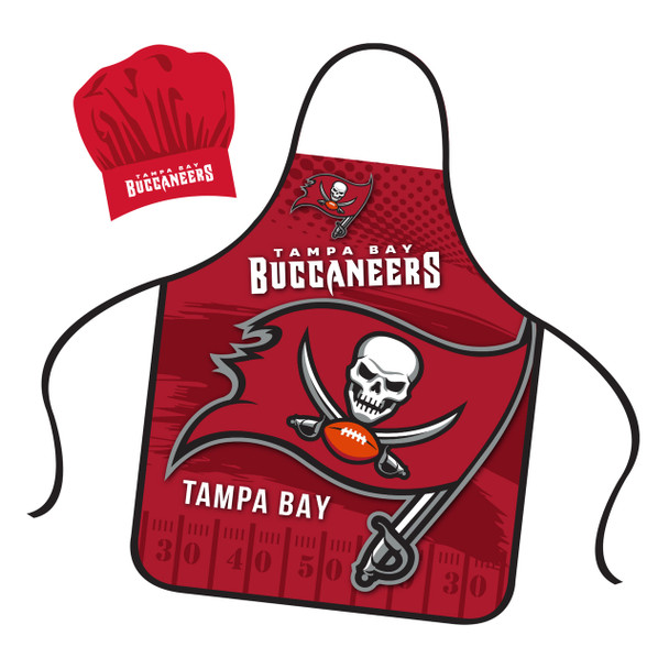 Tampa Bay Buccaneers Chef Hat and Apron Set Cooking Kitchen BBQ Fan Gear