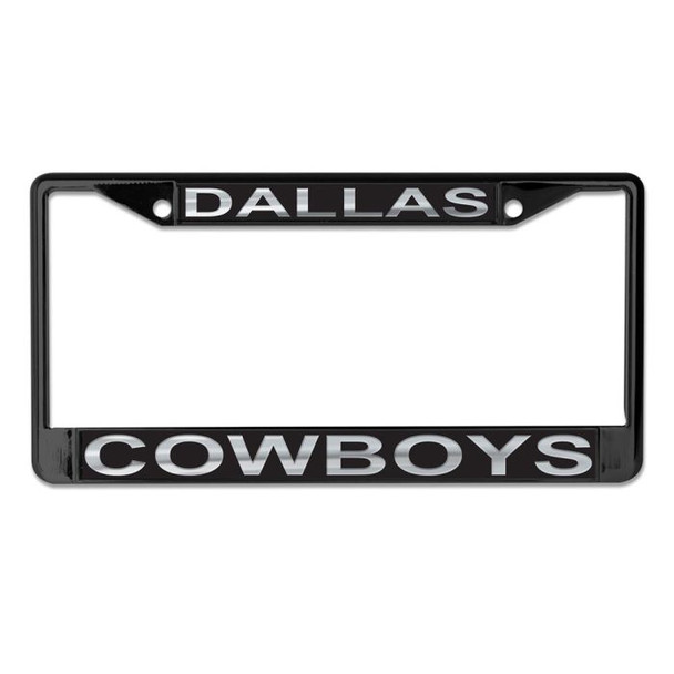 Dallas Cowboys Laser Chrome License Plate Frame Black