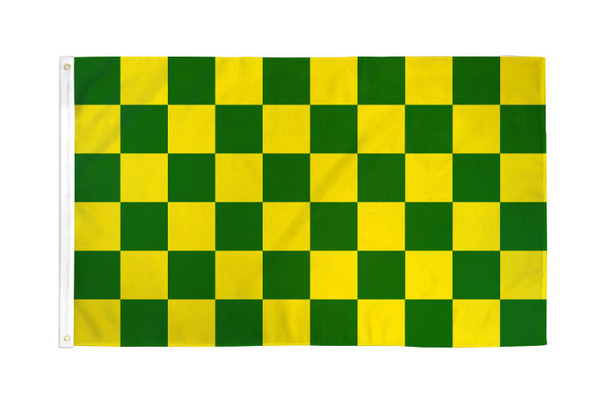 Green & Yellow Checkered Flag 3x5ft Poly