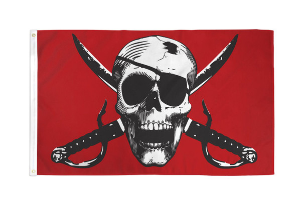 Crimson Pirate Flag 4x6ft Poly