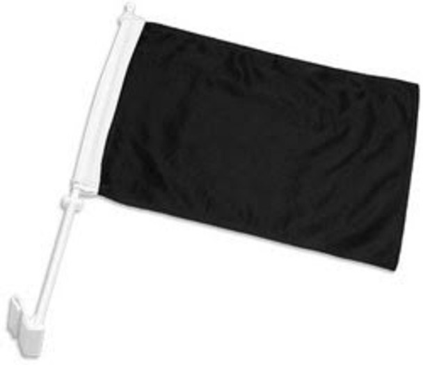 Black Solid Color Double-Sided Car Flag
