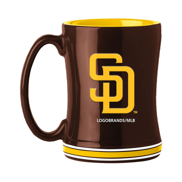 San Diego Padres Sculpted Relief Coffee Mug 14oz Team Color NFL Drinkware