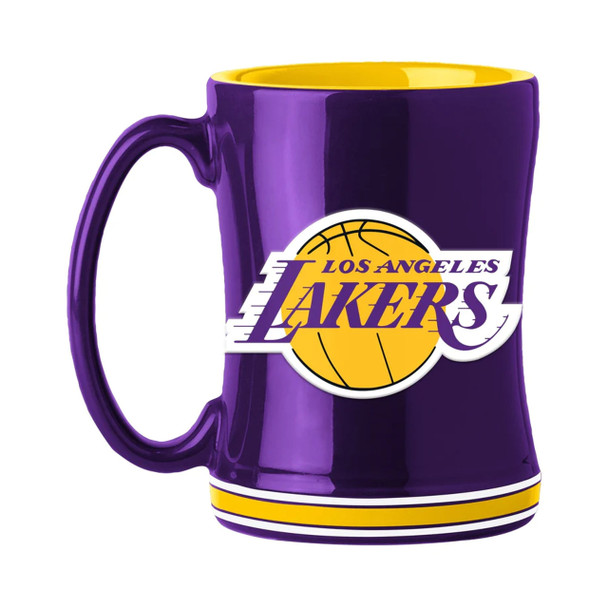 Los Angeles Lakers Sculpted Relief Coffee Mug 14oz Team Color NFL Drinkware