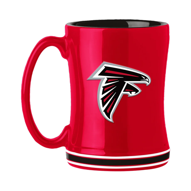 Atlanta Falcons Sculpted Relief Coffee Mug 14oz Team Color NFL Drinkware