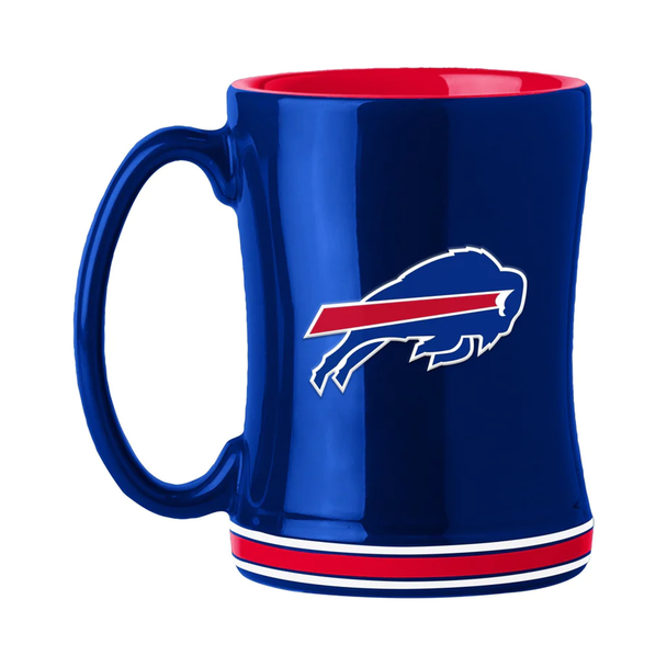 Buffalo Bills Sculpted Relief Coffee Mug 14oz Team Color NFL Drinkware