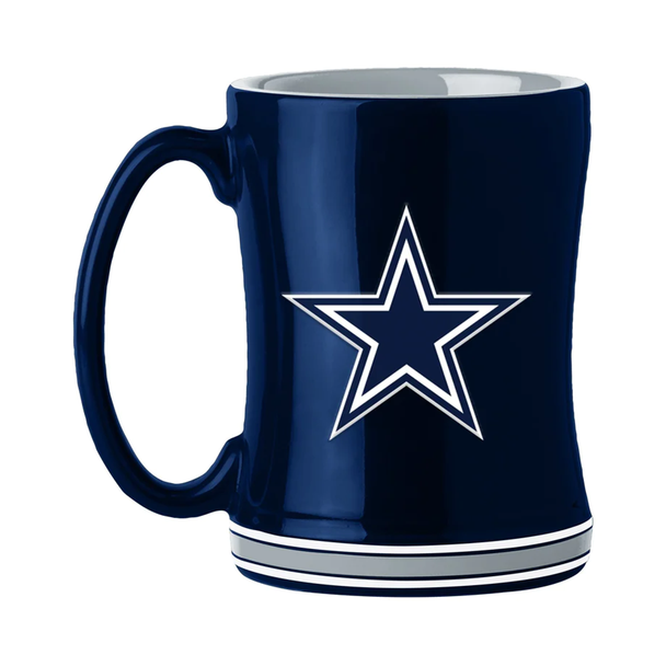 Dallas Cowboys Sculpted Relief Coffee Mug 14oz Team Color NFL Drinkware