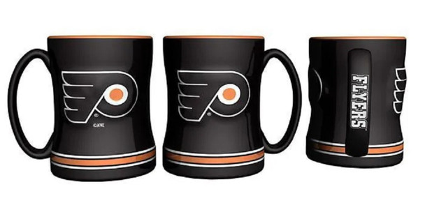 Philadelphia Flyers Sculpted Relief Coffee Mug 14oz Team Color NFL Drinkware