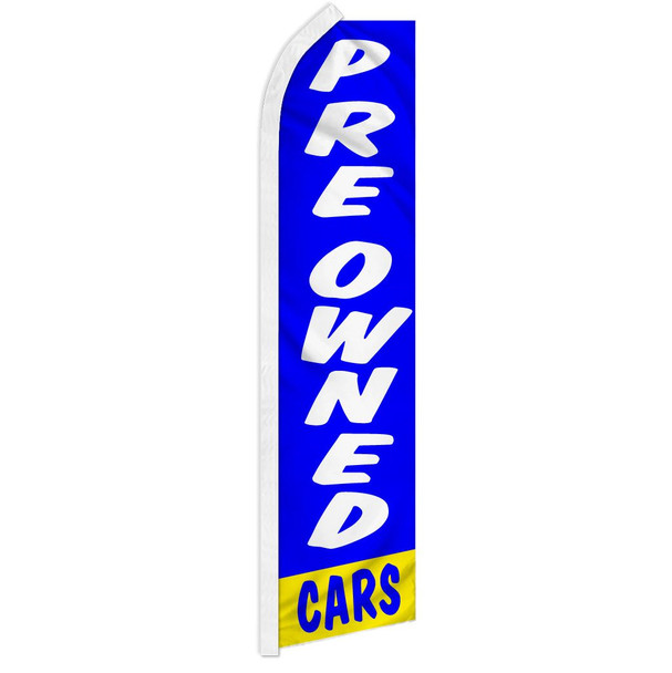 Preowned Cars (Blue & White) Super Flag
