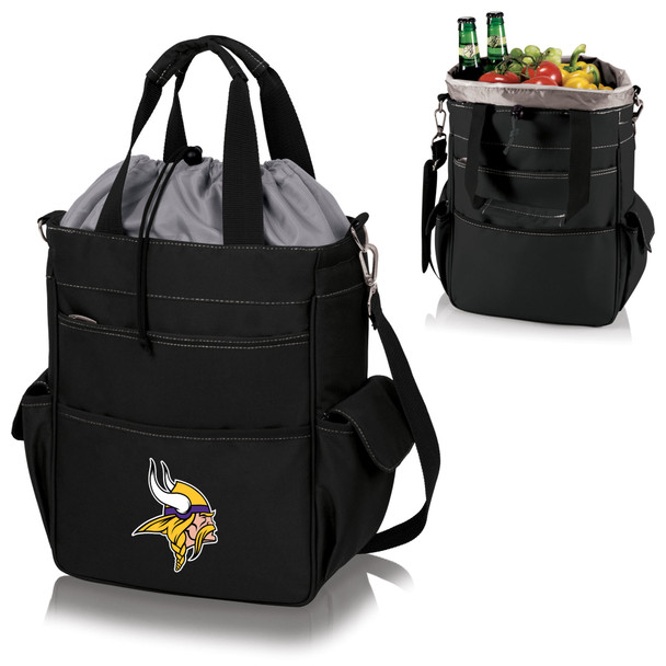 Minnesota Vikings Activo Cooler Tote Bag, (Black with Gray Accents) Minnesota Vikings Activo Cooler Tote Bag, (Black with Gray Accents)