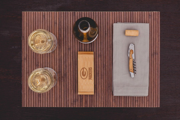 Green Bay Packers Elan Deluxe Corkscrew In Bamboo Box, (Bamboo) Green Bay Packers Elan Deluxe Corkscrew In Bamboo Box, (Bamboo)