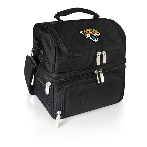 Jacksonville Jaguars Pranzo Lunch Bag Cooler with Utensils NFL Lunch Tote, (Black)