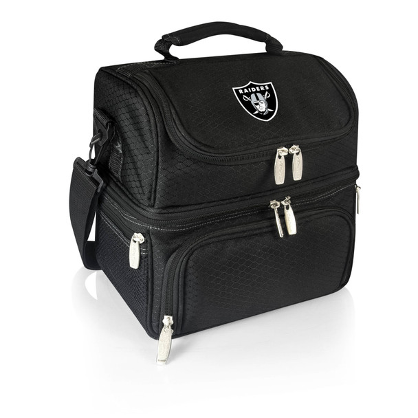 Las Vegas Raiders Pranzo Lunch Bag Cooler with Utensils NFL Lunch Tote, (Black)