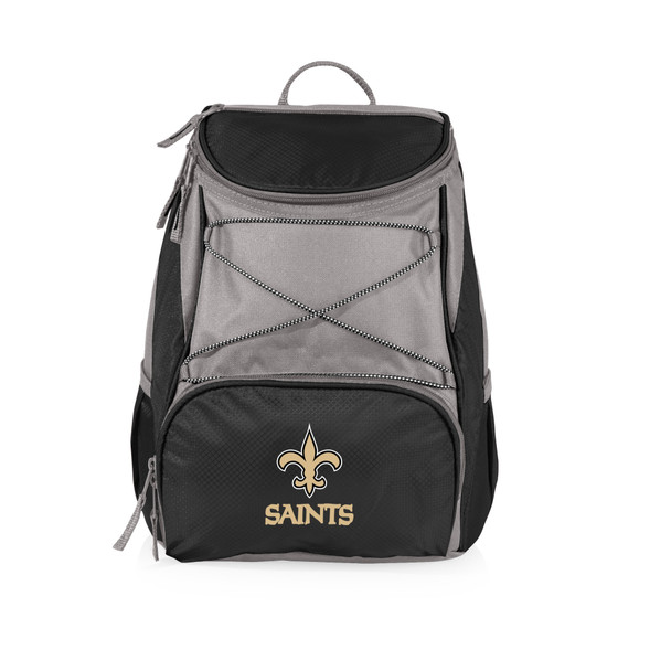 New Orleans Saints PTX Backpack Cooler, (Black with Gray Accents)