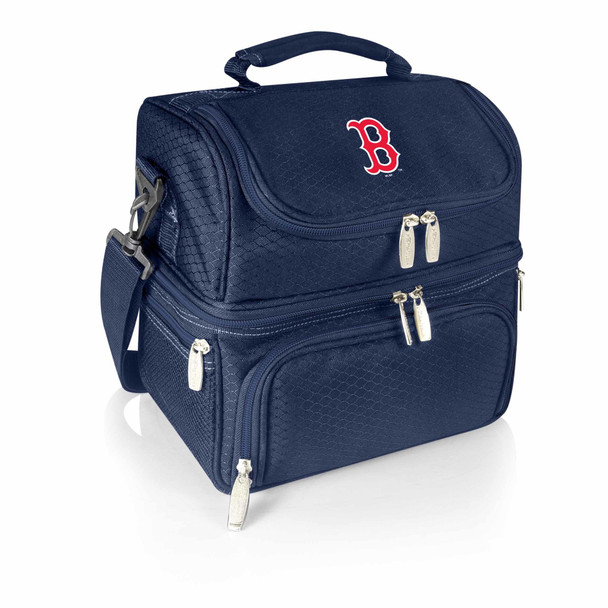 Boston Red Sox Pranzo Lunch Bag Cooler with Utensils MLB Lunch Tote (Navy Blue)