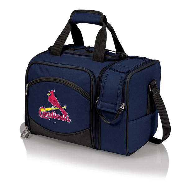 St. Louis Cardinals Malibu Picnic Basket Cooler (Navy Blue with Black Accents)