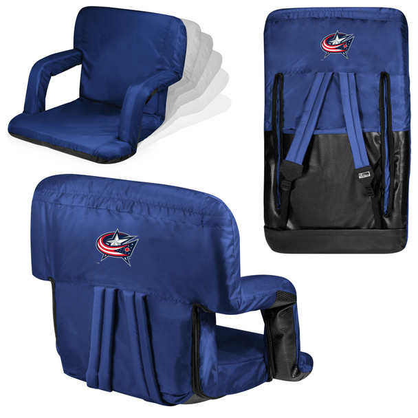 Columbus Blue Jackets Ventura Portable Reclining Stadium Seat, (Navy Blue)