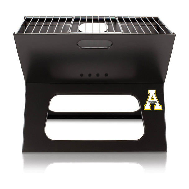 App State Mountaineers X-Grill Portable Charcoal BBQ Grill, (Black)