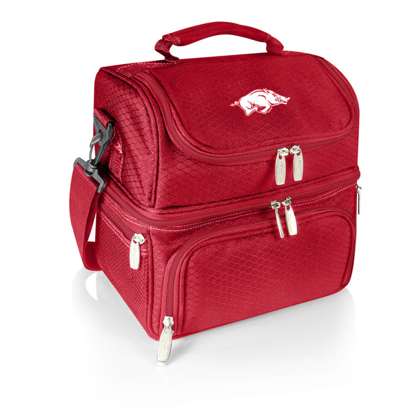Arkansas Razorbacks Pranzo Lunch Bag Cooler with Utensils NCAA Lunch Tote, (Red)