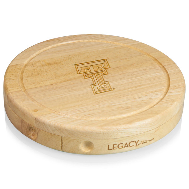 Texas Tech Red Raiders Brie Cheese Cutting Board & Tools Set, (Parawood)