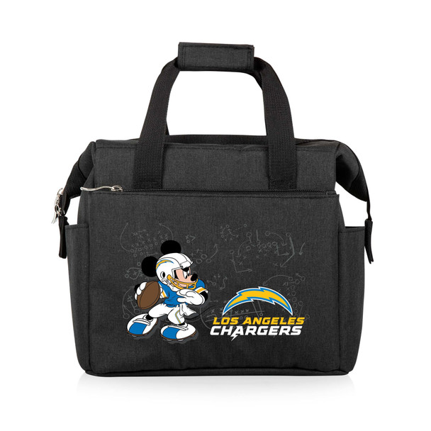 Los Angeles Chargers Mickey Mouse On The Go Lunch Bag Cooler, (Black)