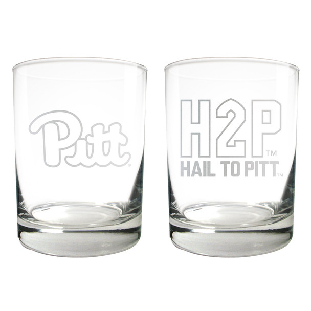 NCAA Pitt Panthers 2pc Rocks Glass Set