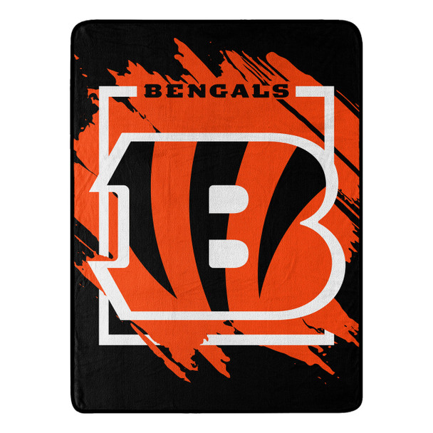 Cincinnati Bengals Blanket 46x60 Micro Raschel Dimensional Design Rolled