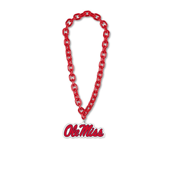 Mississippi Rebels Necklace Fan Chain Necklace NCAA Foam Chain Fan Gear