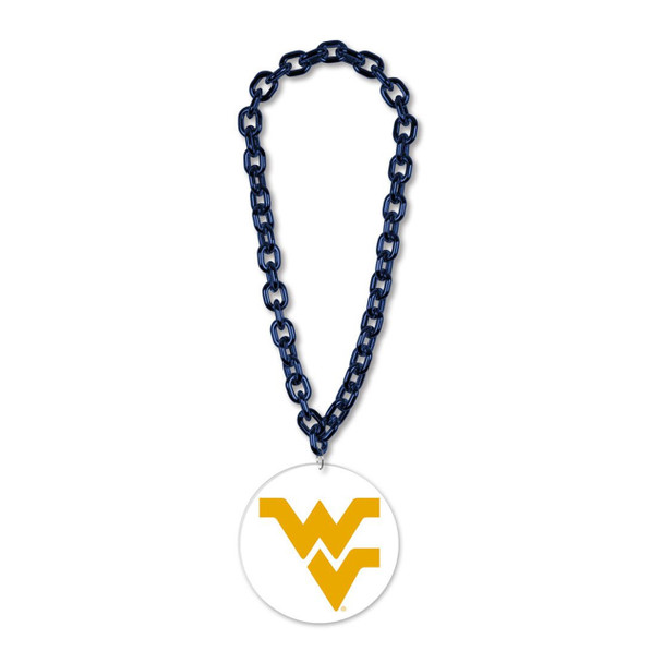 West Virginia Mountaineers Necklace Fan Chain Necklace NCAA Foam Chain Fan Gear