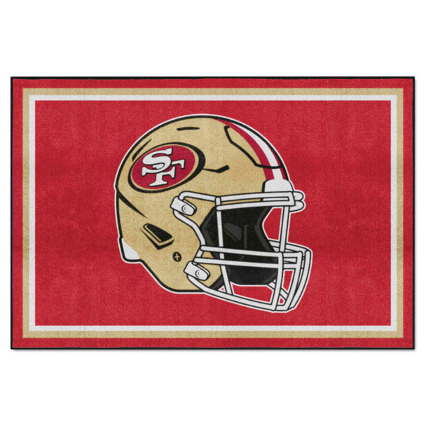 San Francisco 49ers 5ft. x 8 ft. Plush Area Rug 49ers Helmet Logo