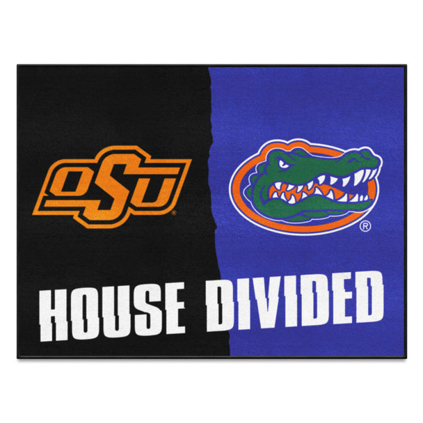 Oklahoma State / Florida House Divided House Divided Rug - 34 in. x 42.5 in.