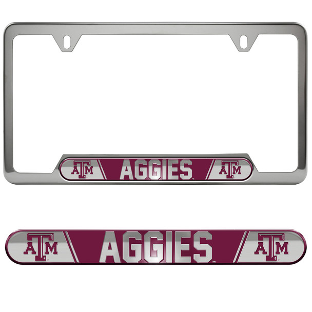 Texas A&M Aggies Embossed License Plate Frame, 6.25in x 12.25in
