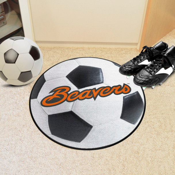 Oregon State Beavers Soccer Ball Rug - 27in. Diameter Oregon State Beavers Soccer Ball Rug - 27in. Diameter