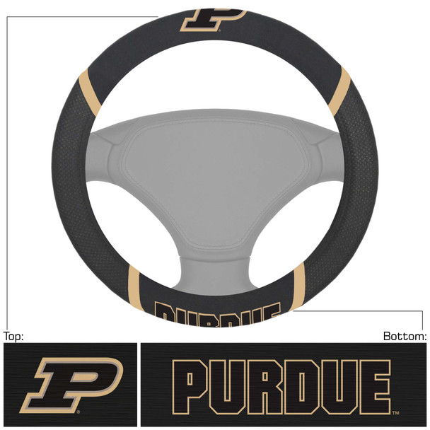 Purdue Boilermakers Steering Wheel Cover Embroidered NCAA Auto Accessory