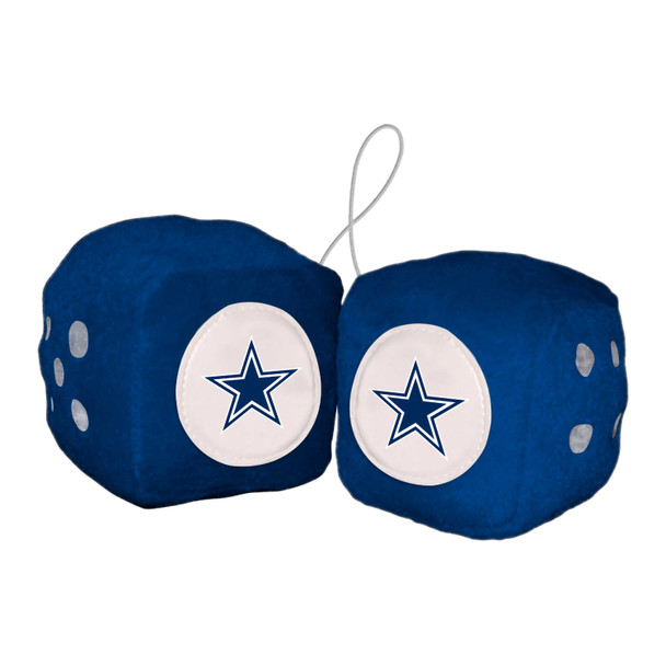 Dallas Cowboys Team Color Fuzzy Dice D√©cor 3" Set Star Primary Logo