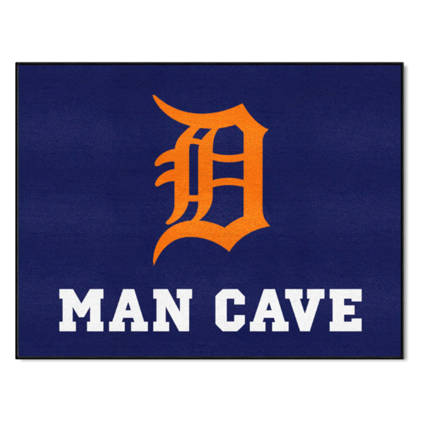 Detroit Tigers Man Cave All-Star Rug - 34 in. x 42.5 in. D Primary Cap Logo