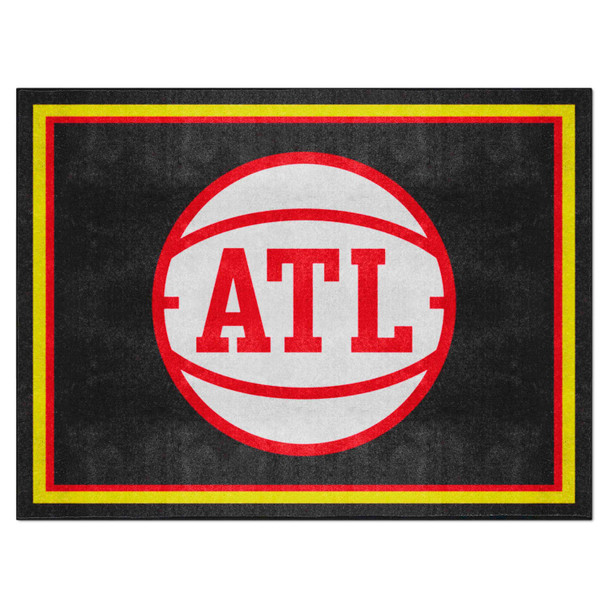 Atlanta Hawks 8ft. x 10 ft. Plush Area Rug ATL Basketball Secondary Logo